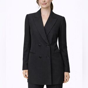 Walter Baker Ariel Blazer Womens Small Black Double Breasted Crepe Tailored Work